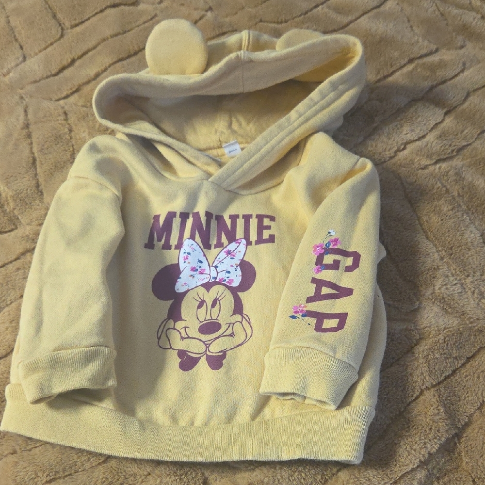 GAP Kids Light Yellow Minnie Mouse Hoodie